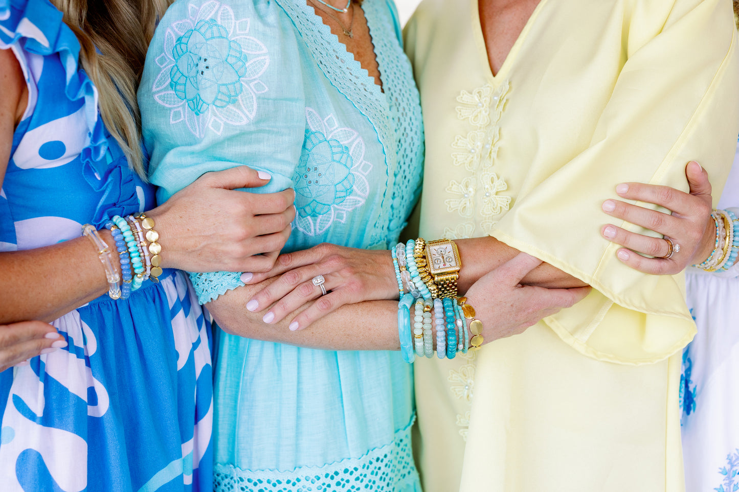 gold and turquoise color combination bracelets