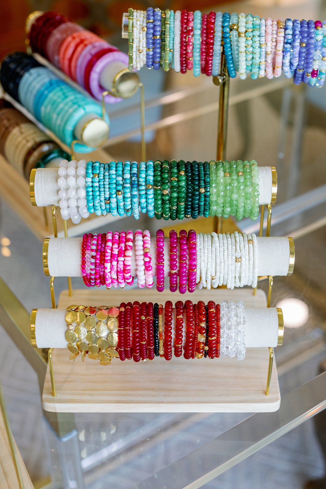 baubles by Becca gemstone bracelets in bright colors
