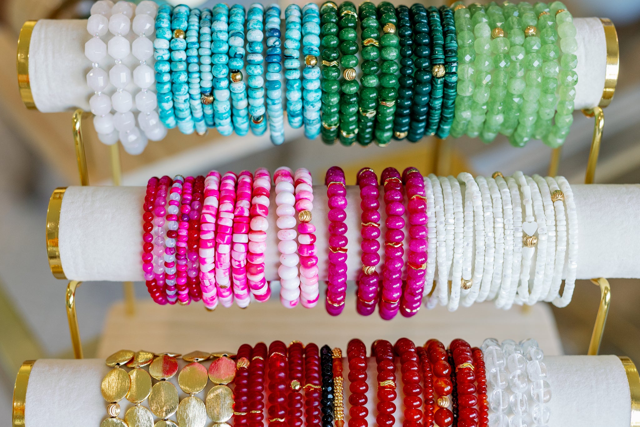 vibrant colorful beaded bracelets