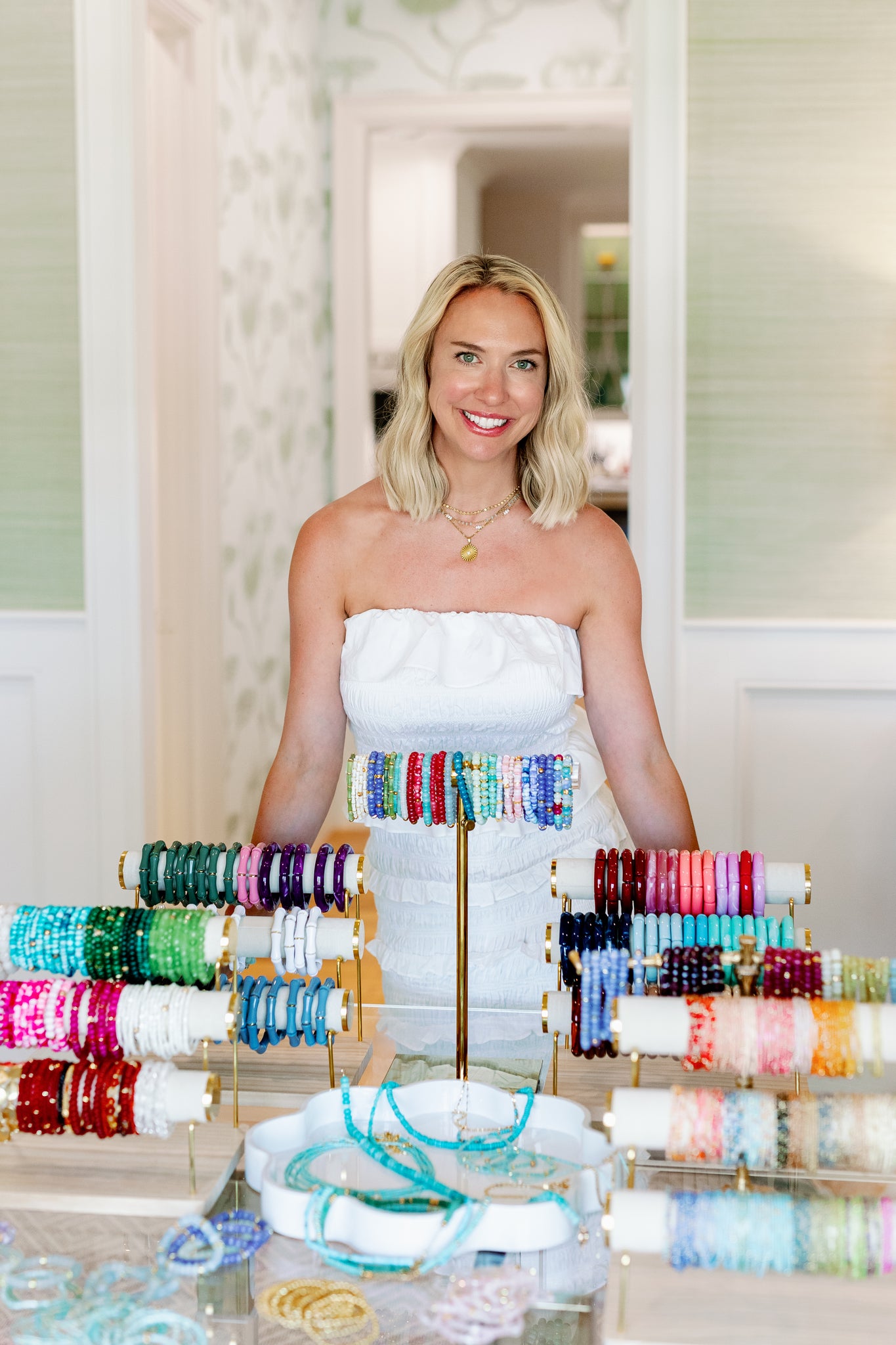 Becca with her bauble creations