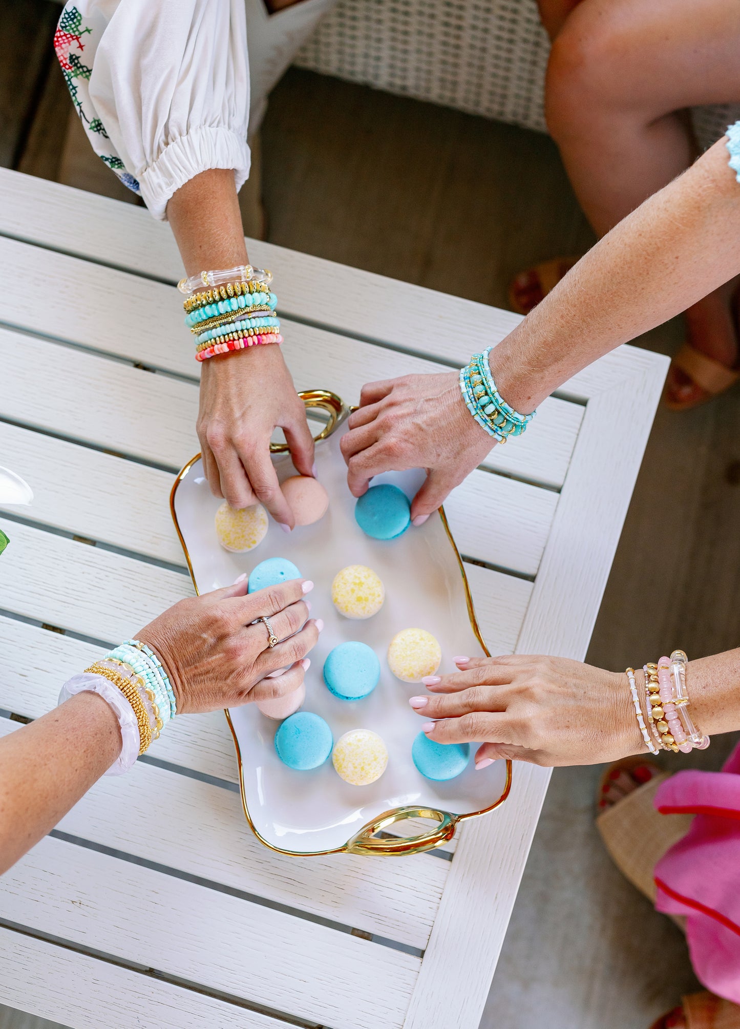 bracelet stacks and macarons