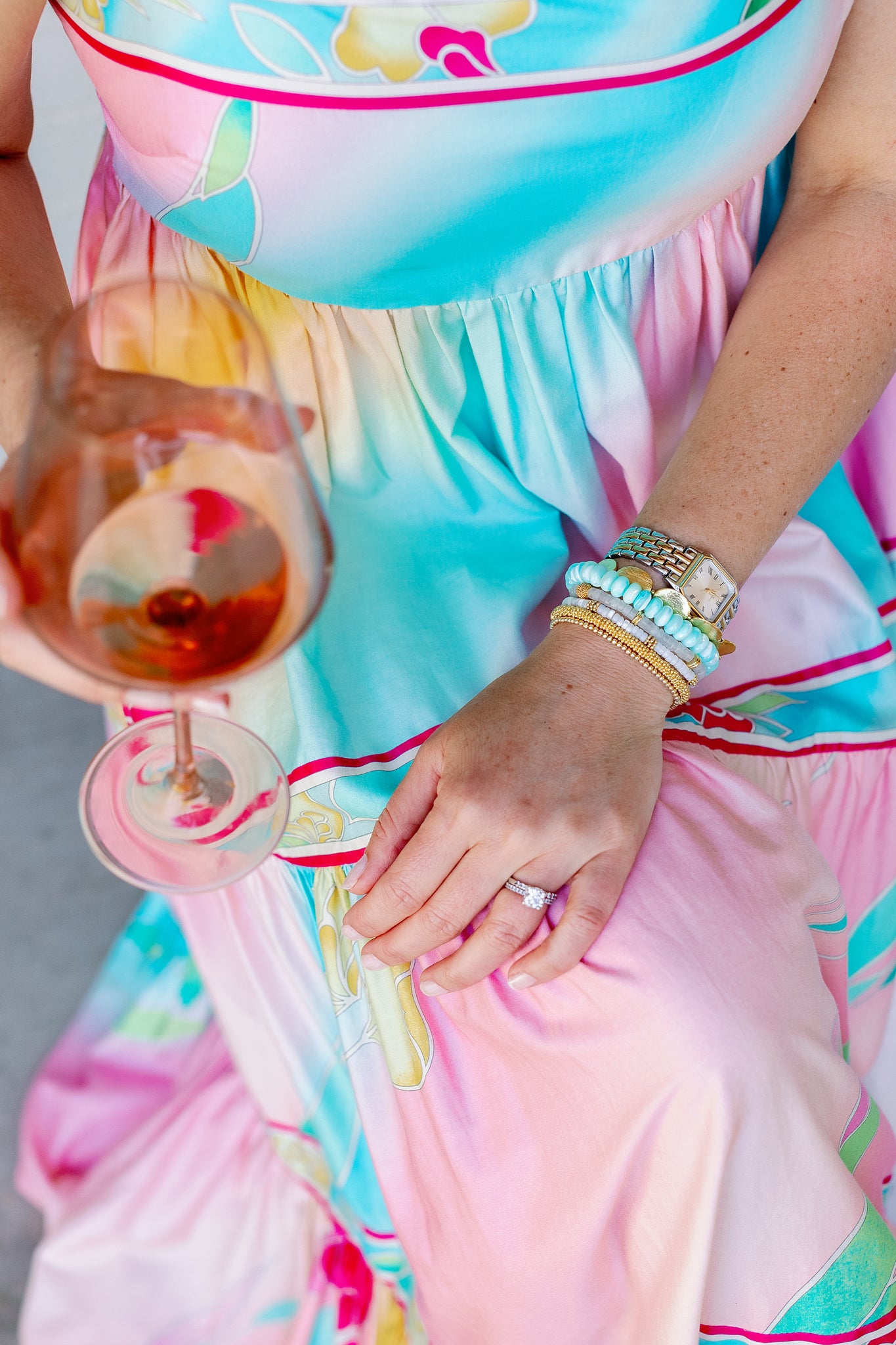 colorful bracelet stacks