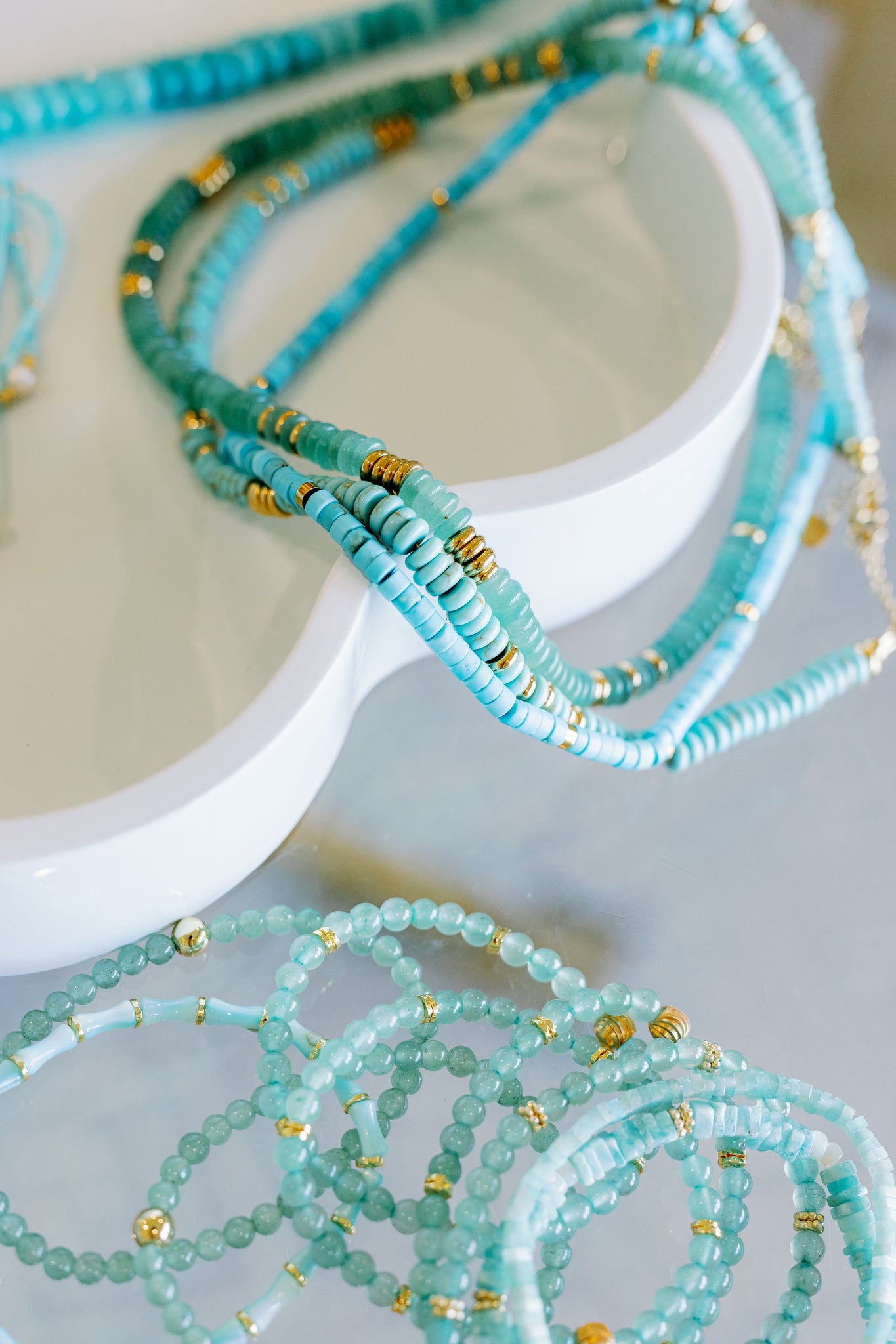 Green Aventurine Gemstone Bracelet with Gold Accents