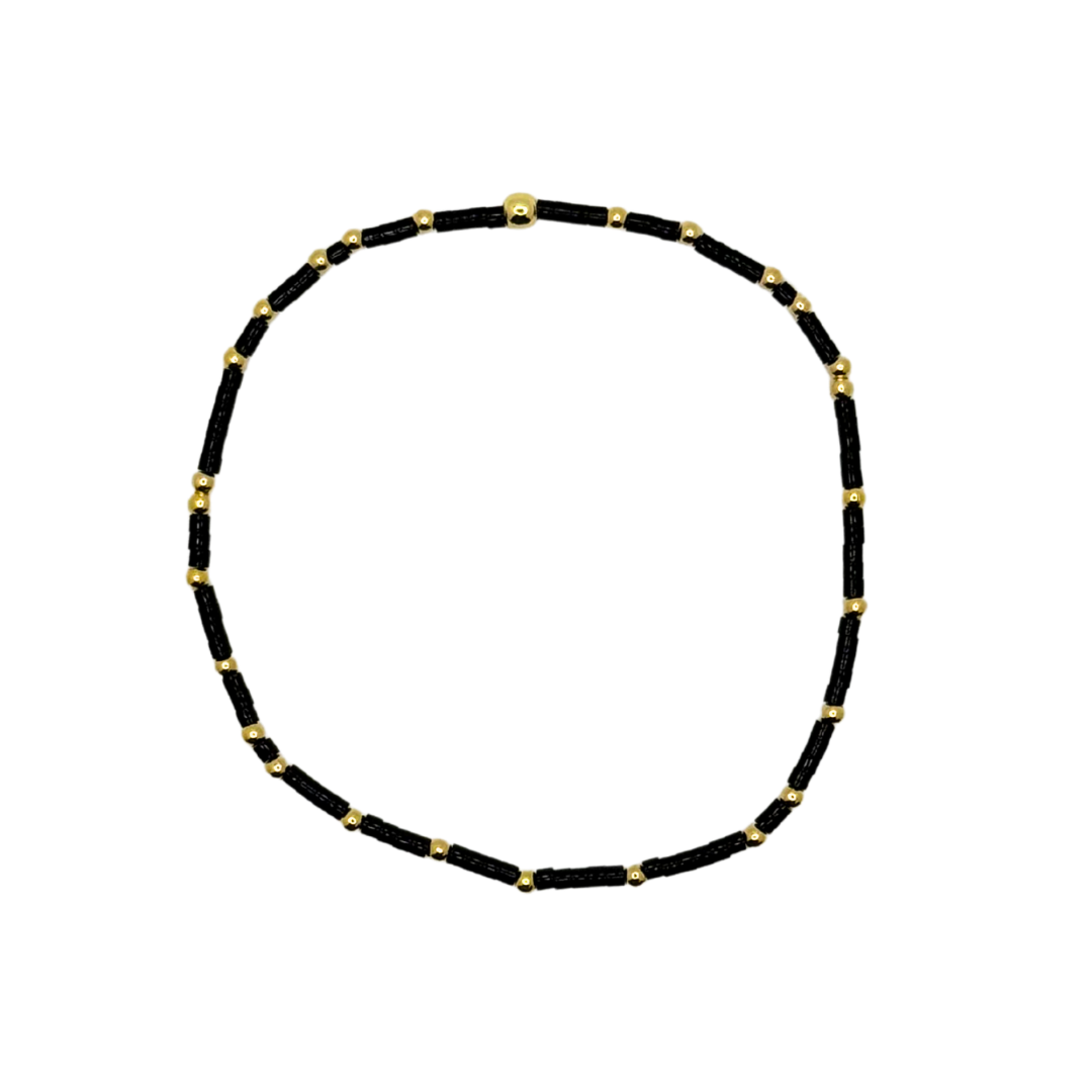 Black Glossy Bitty Bauble Bracelet