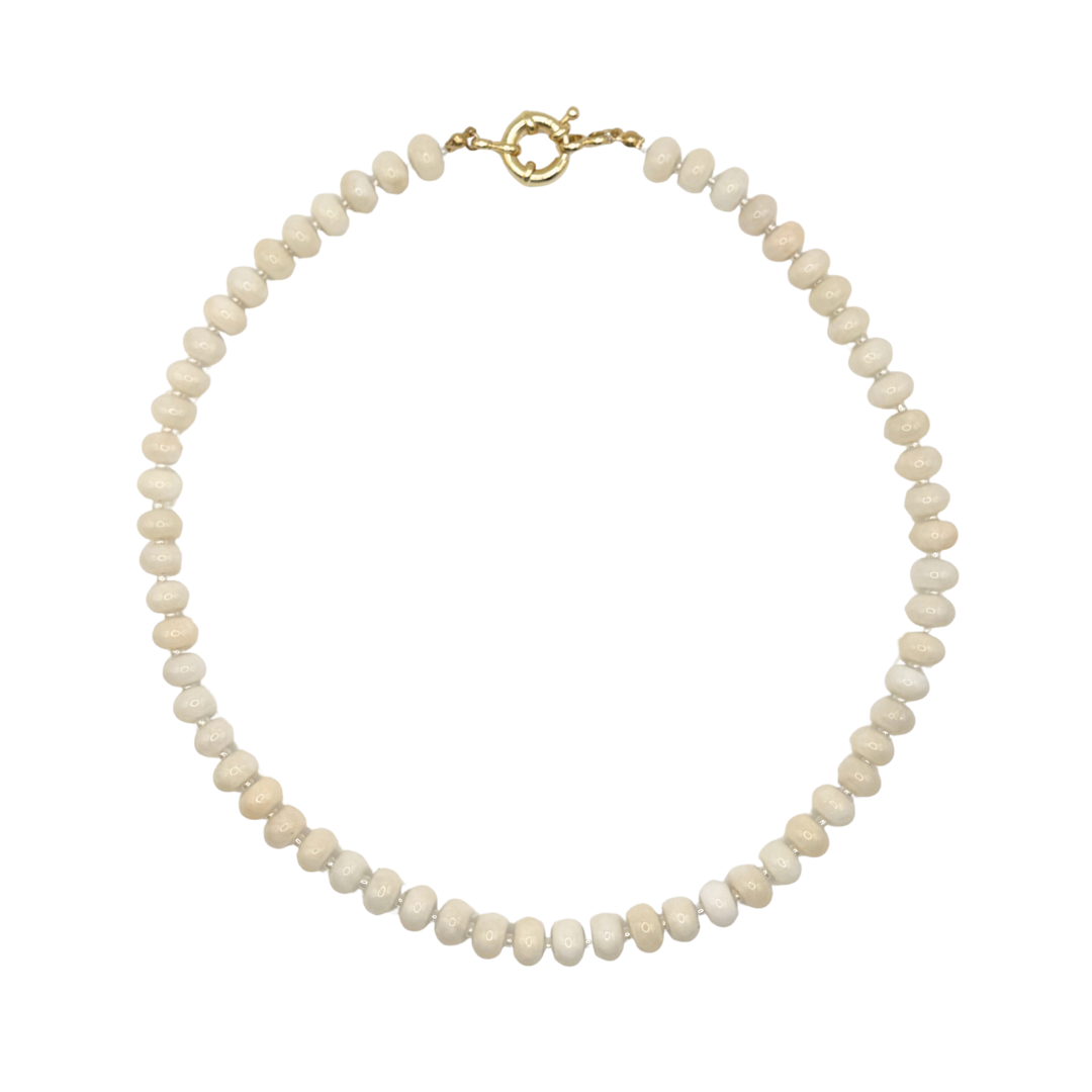 Bone White Gemstone Necklace
