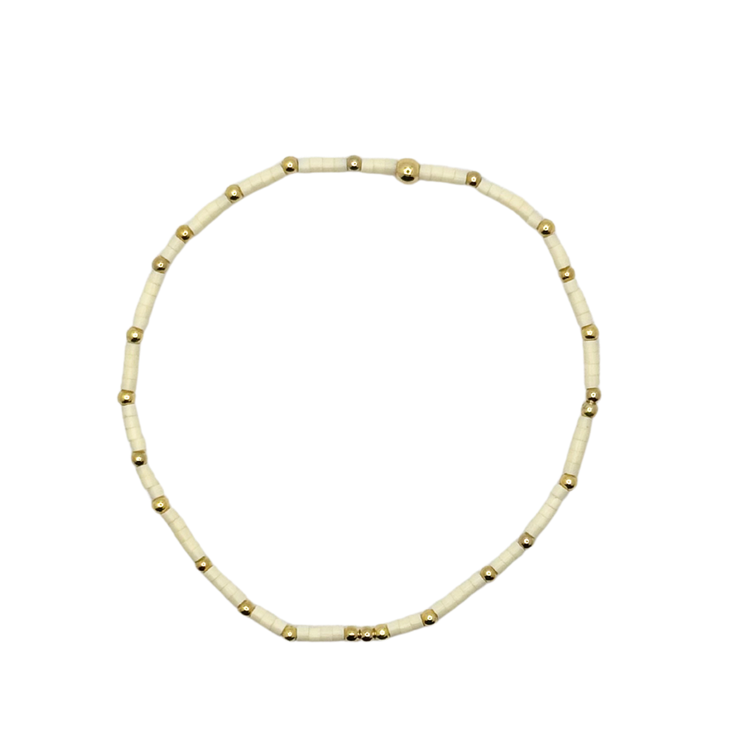 Bone White Matte Bitty Bauble Bracelet
