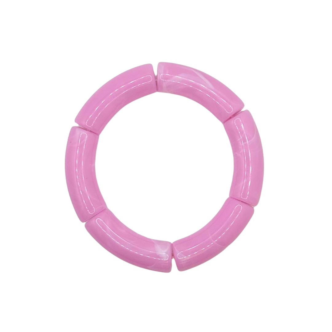 Bubblegum Pink Swirl Acrylic Bamboo Bracelet