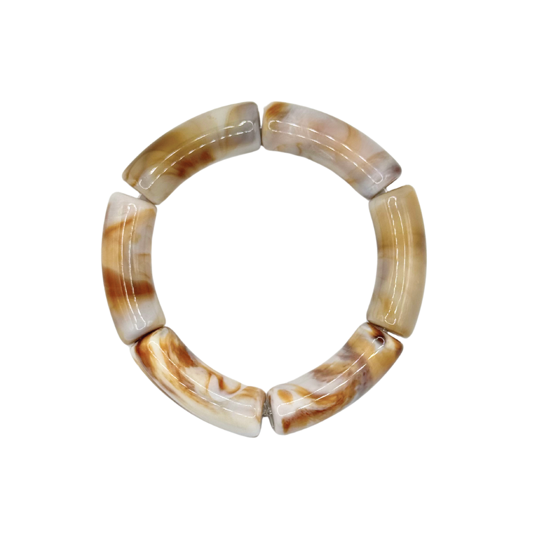 Caramel Swirl Acrylic Bamboo Bracelet