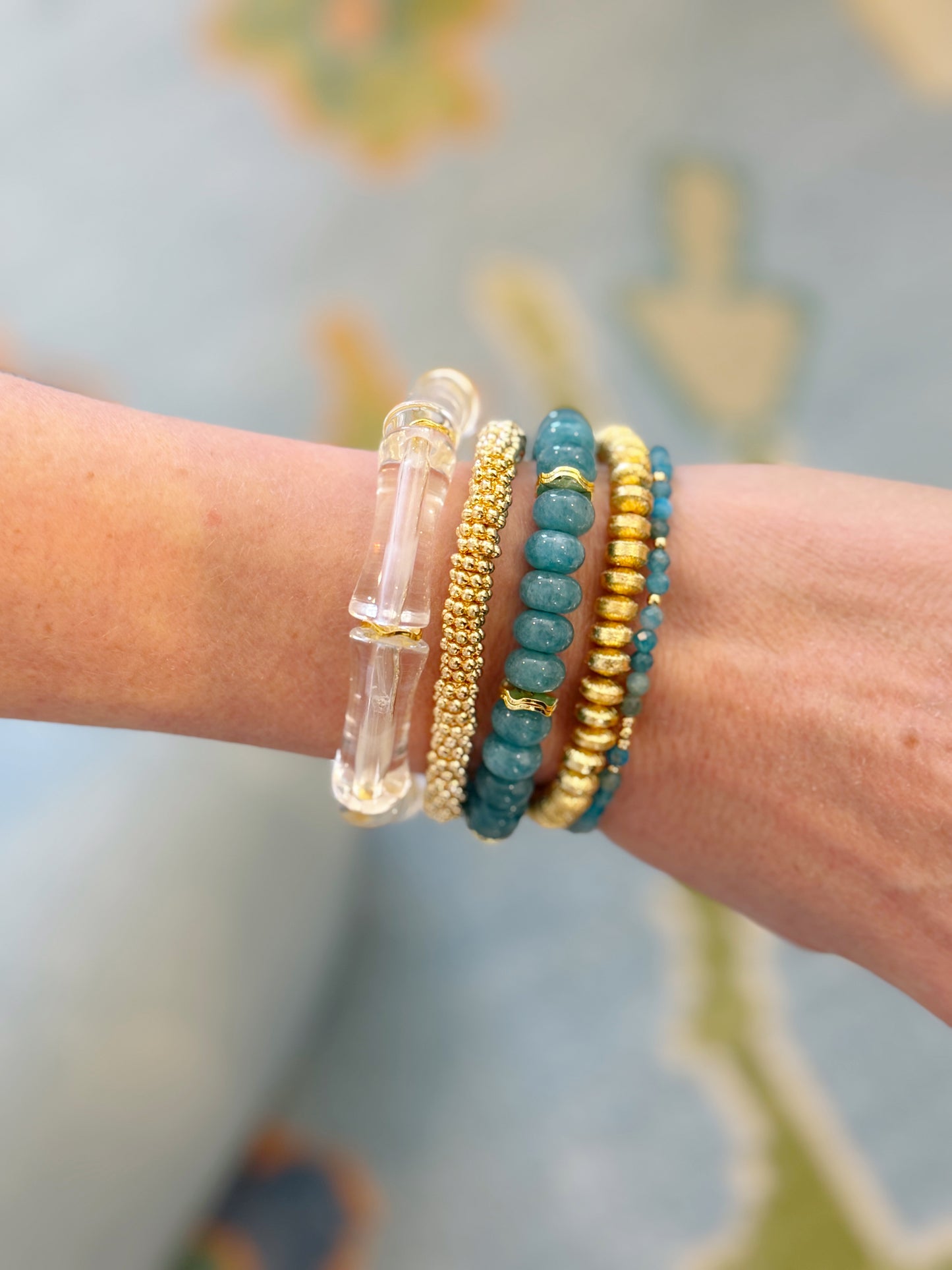 Cerulean Blue Curated Bracelet Stack