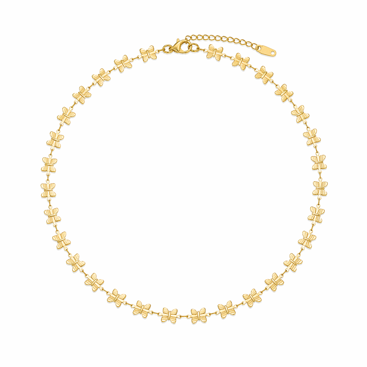 18K Gold Waterproof Butterfly Dainty Chain Necklace