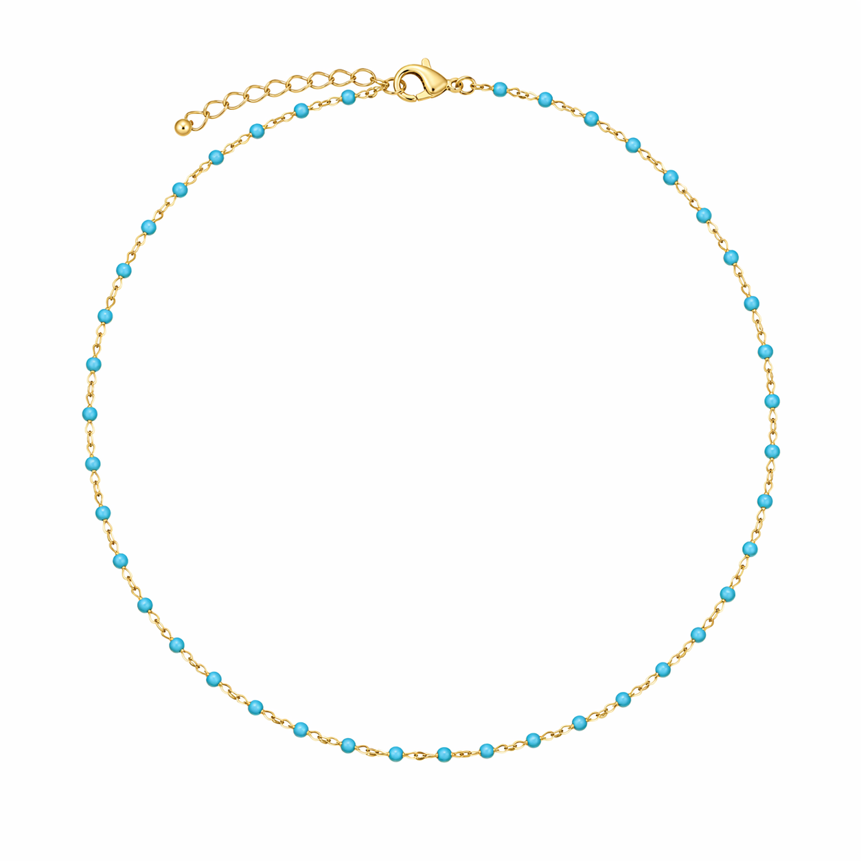 Dainty 18K Gold & Turquoise Chain Necklace