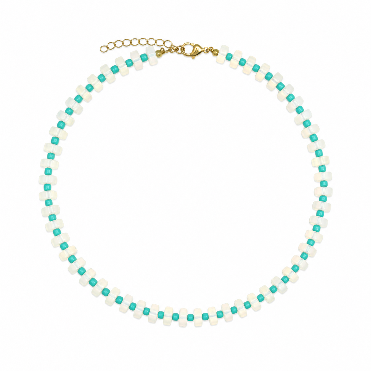 Chunky Candy Chip Opal & Turquoise Necklace