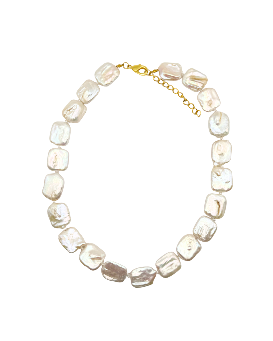 Chunky Square Freshwater Pearl Necklace