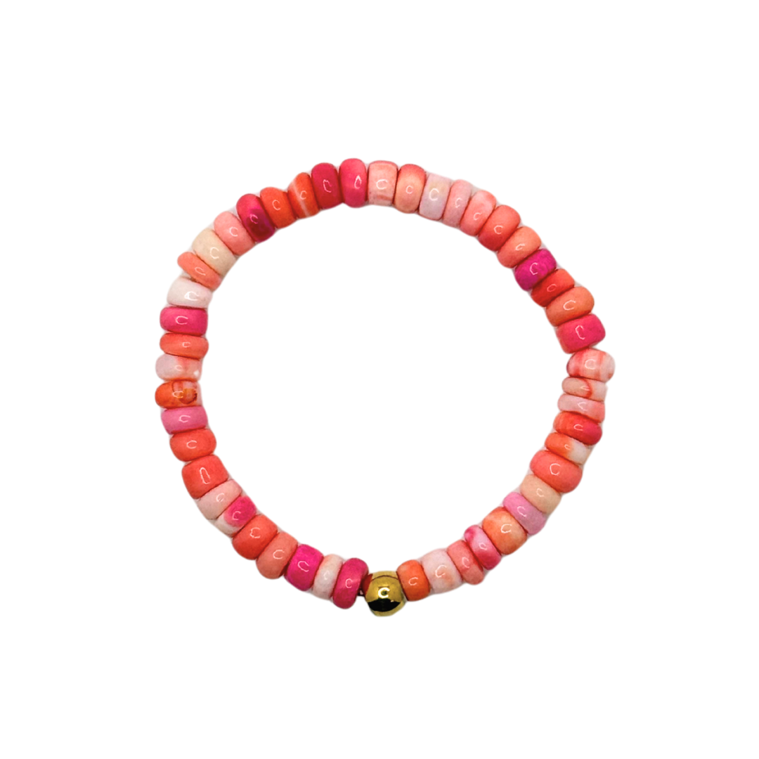 Coral Pebble Bracelet