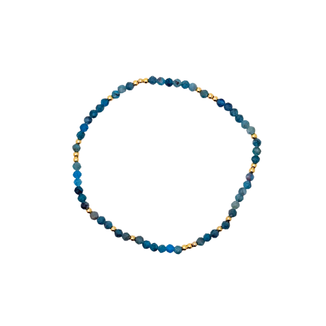 Dainty Aqua Blue Crystal Cut Bracelet