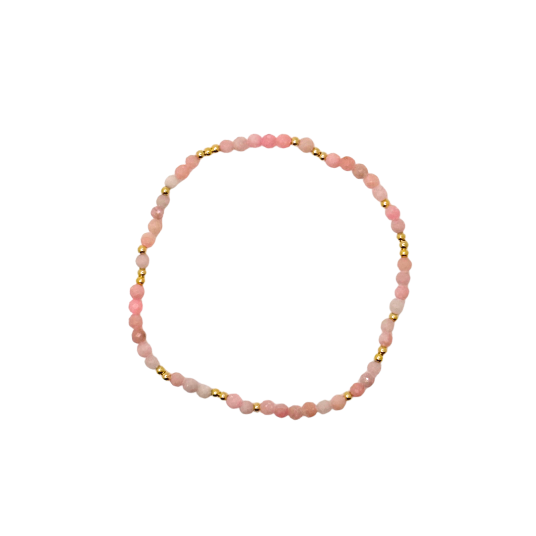 Dainty Bubblegum Pink Crystal Cut Bracelet
