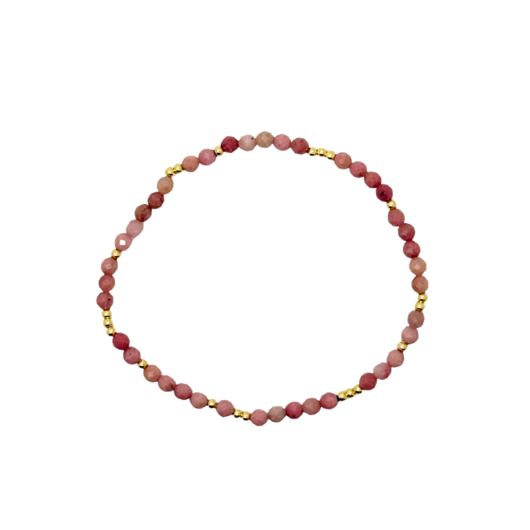 Dainty Rose Pink Crystal Cut Bracelet