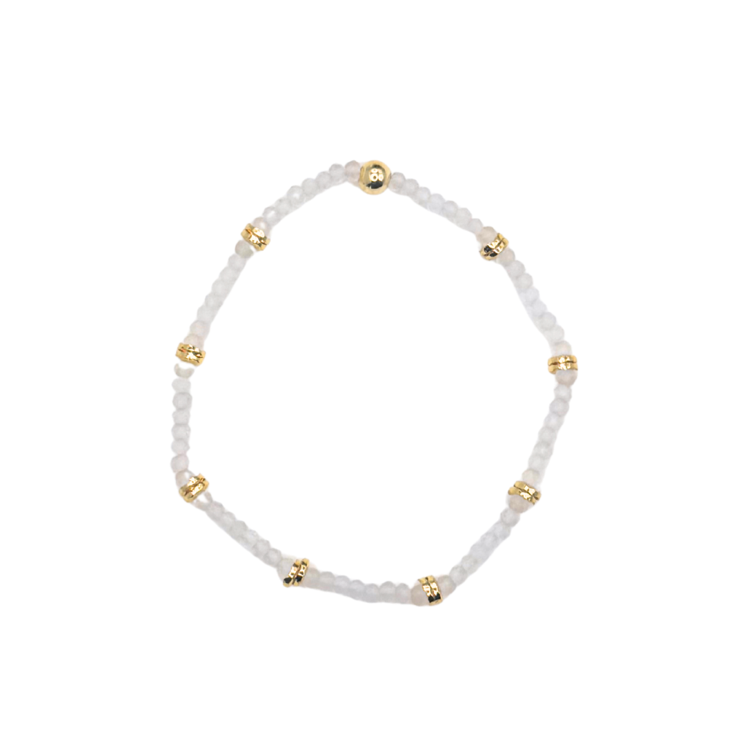 Dainty rose quartz Crystal Cut Bracelet