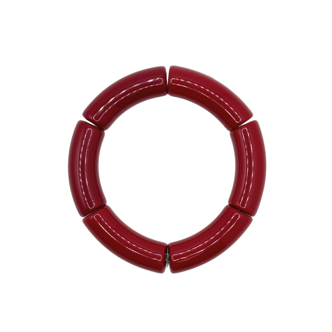 Deep Red Acrylic Bamboo Bracelet
