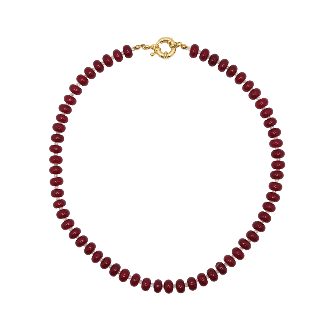 Deep Red Gemstone Necklace