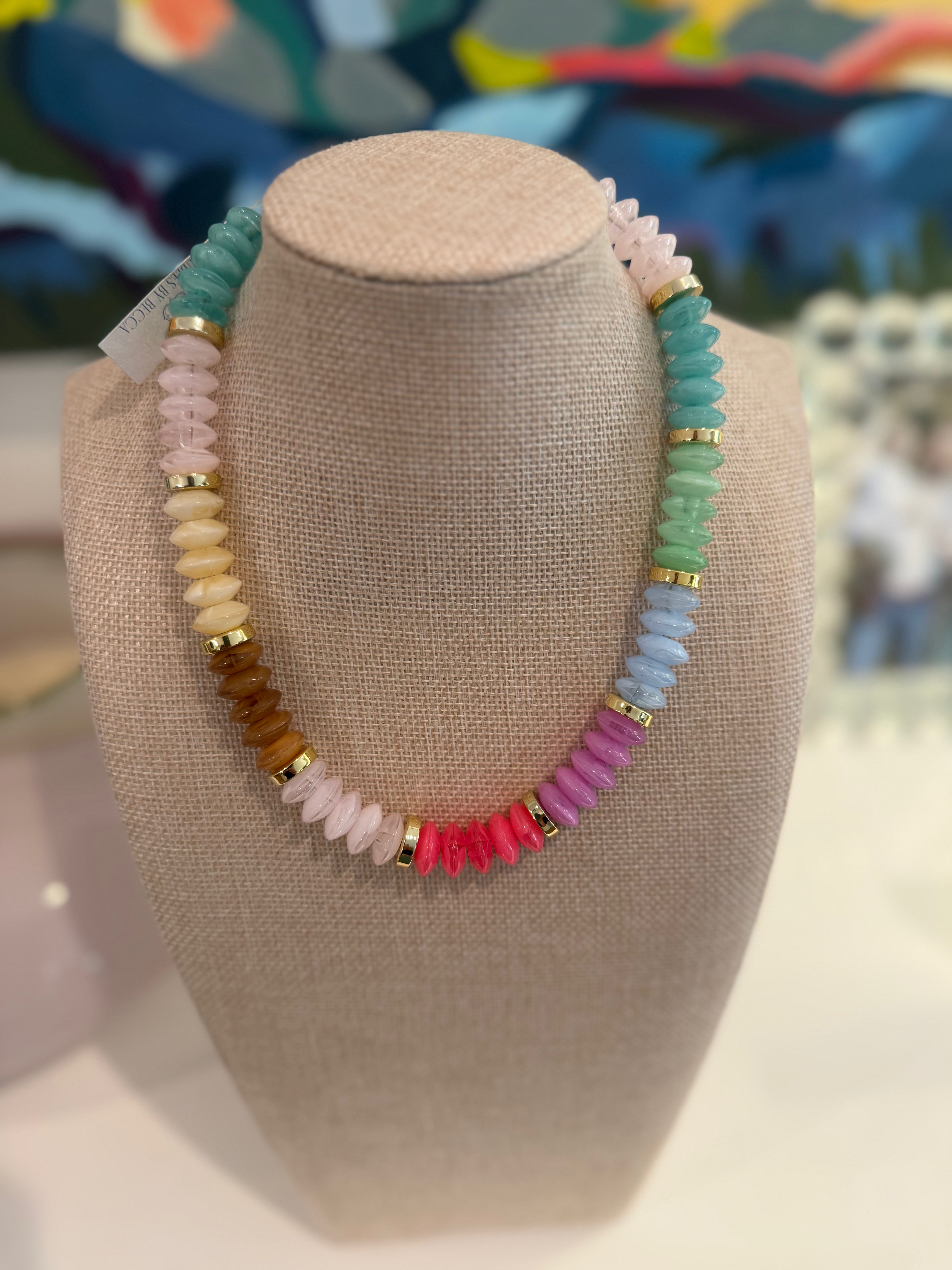 Girly Pop Multi Color Chunky Resin Necklace