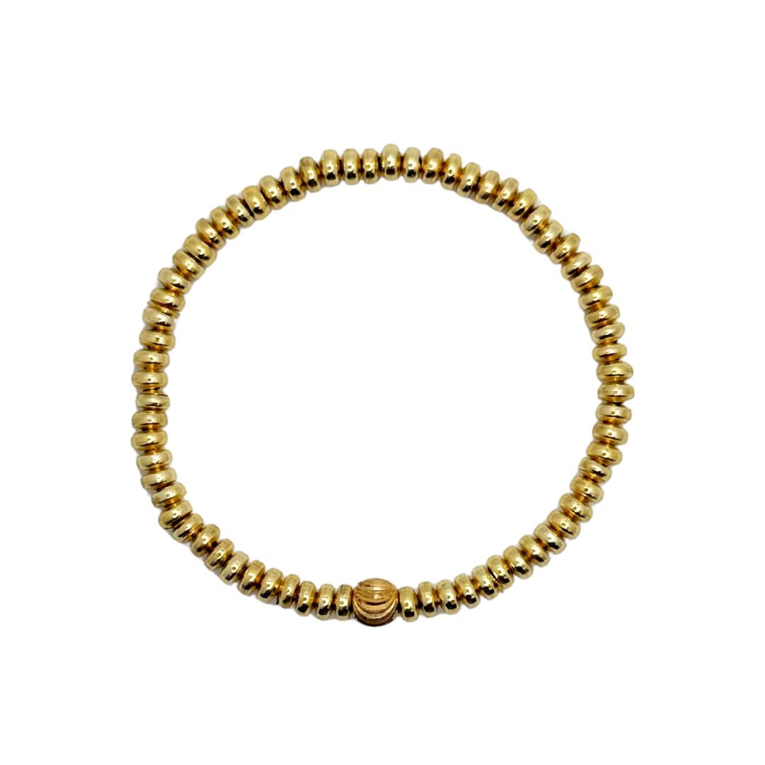 Gold-Filled Disc Bead Bracelet
