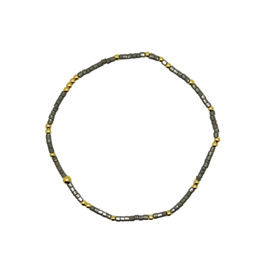 Gray Matte Bitty Bauble Bracelet