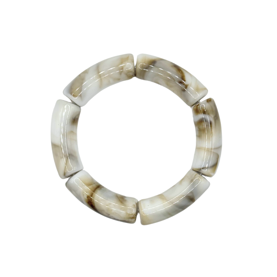 Gray Swirl Acrylic Bamboo Bracelet