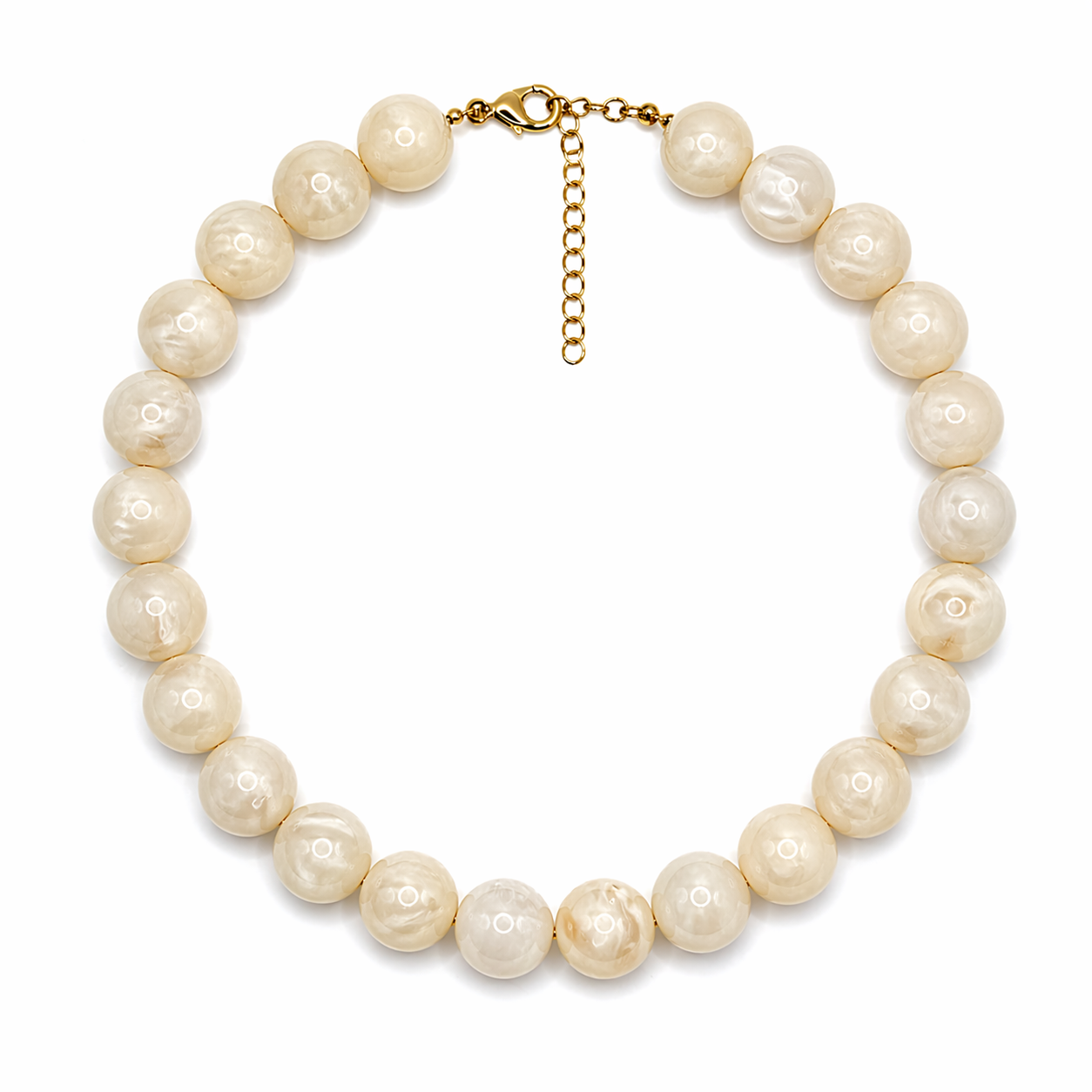 Chunky Neutral Cream Bubble Necklace