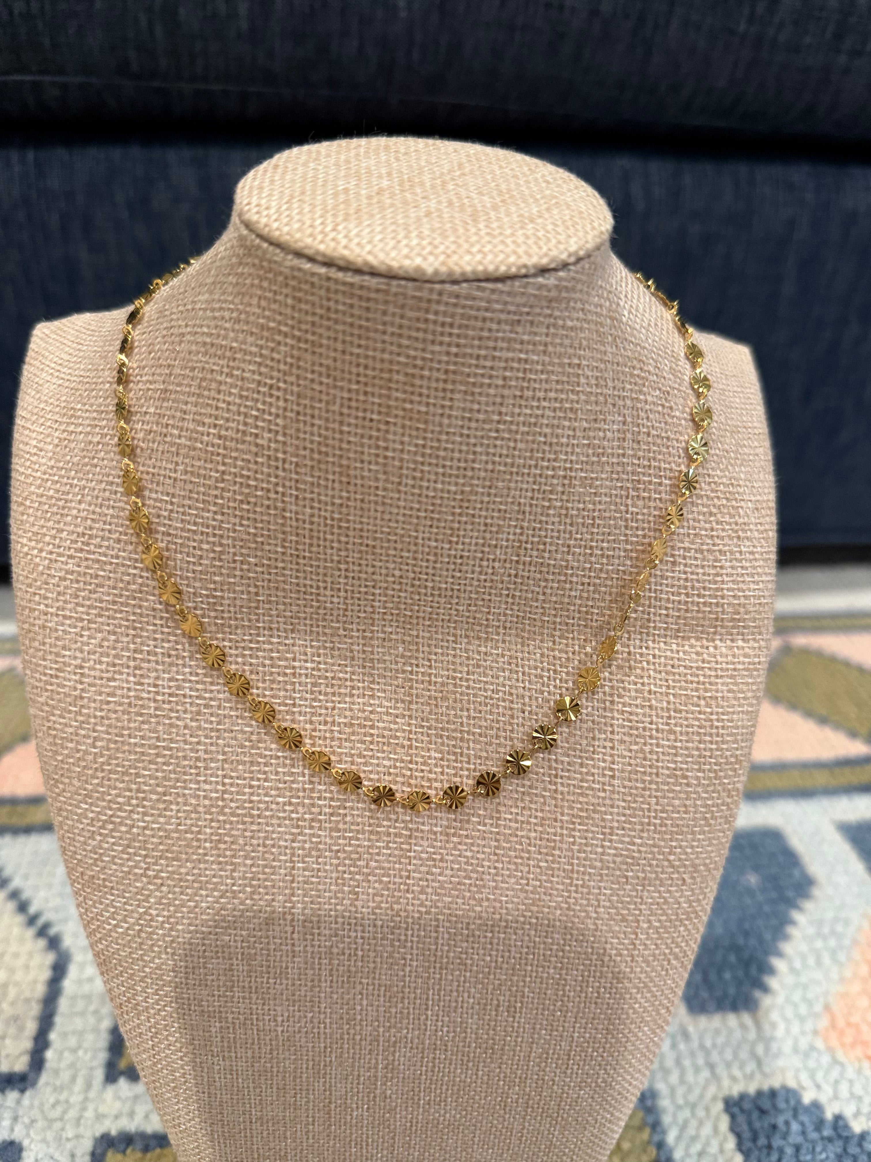 18K Gold Sunflower Dainty Chain Necklace