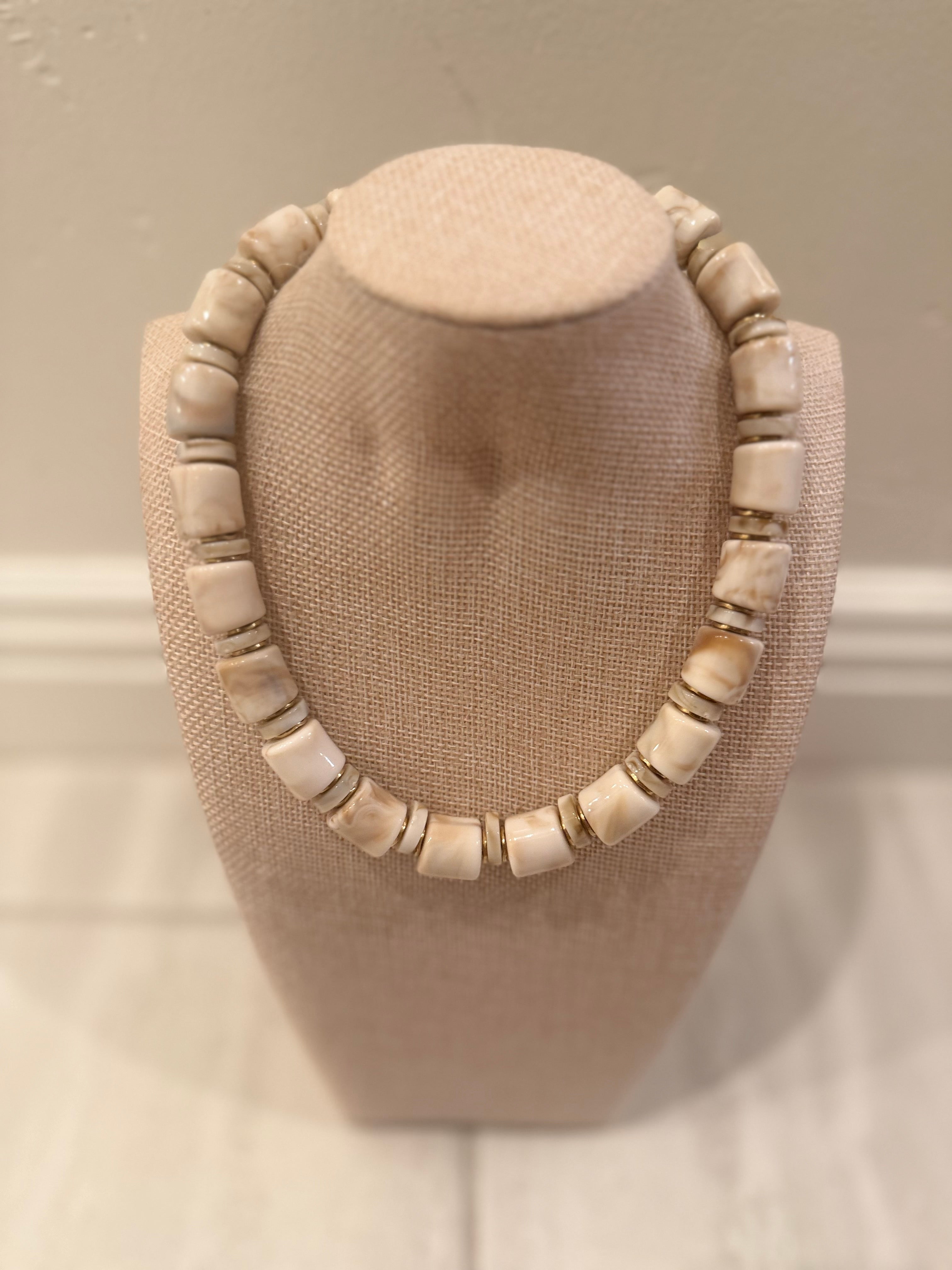 Bone Chunky Resin Necklace