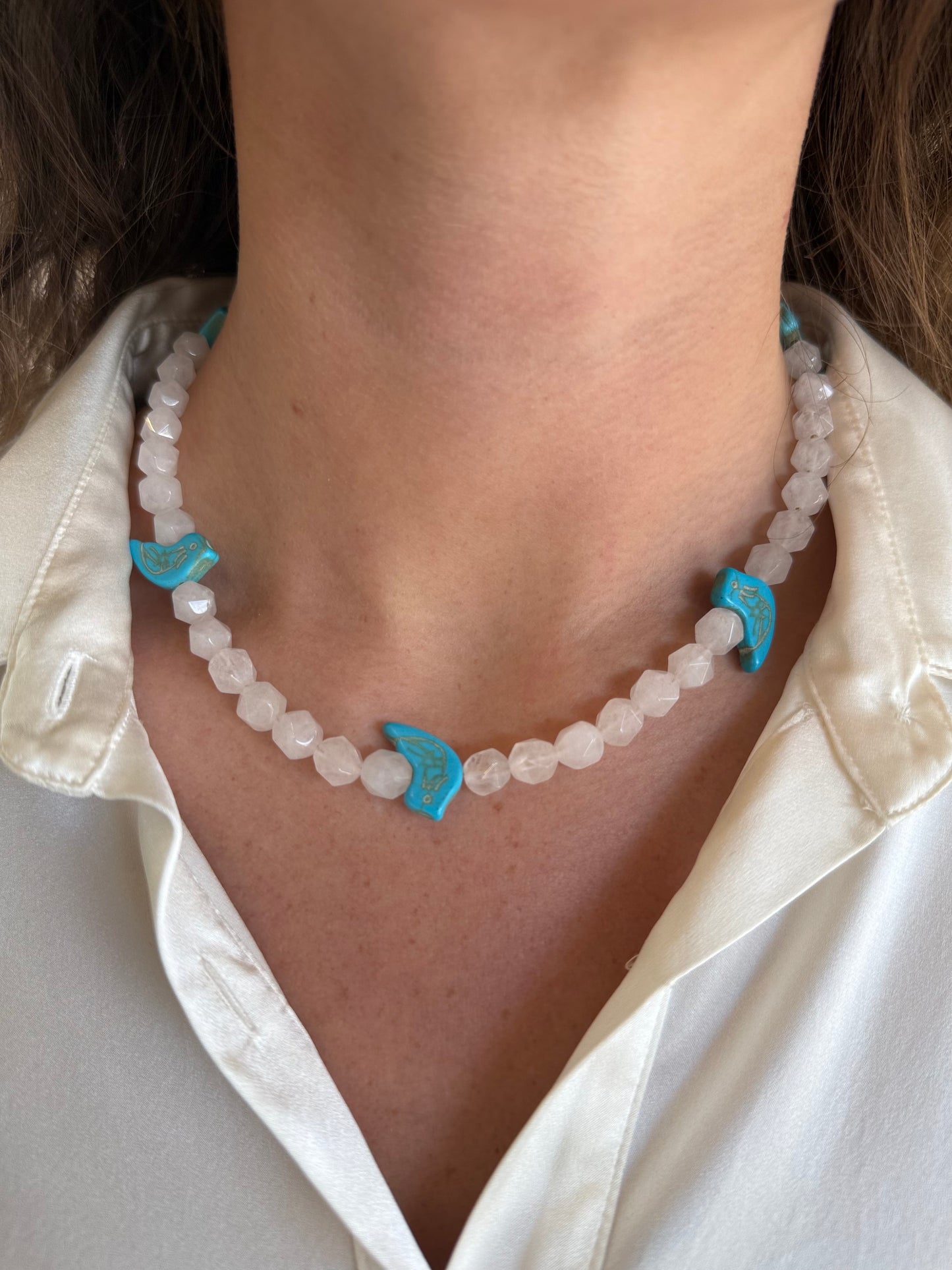 Rose Quartz 'For the Birds" Necklace