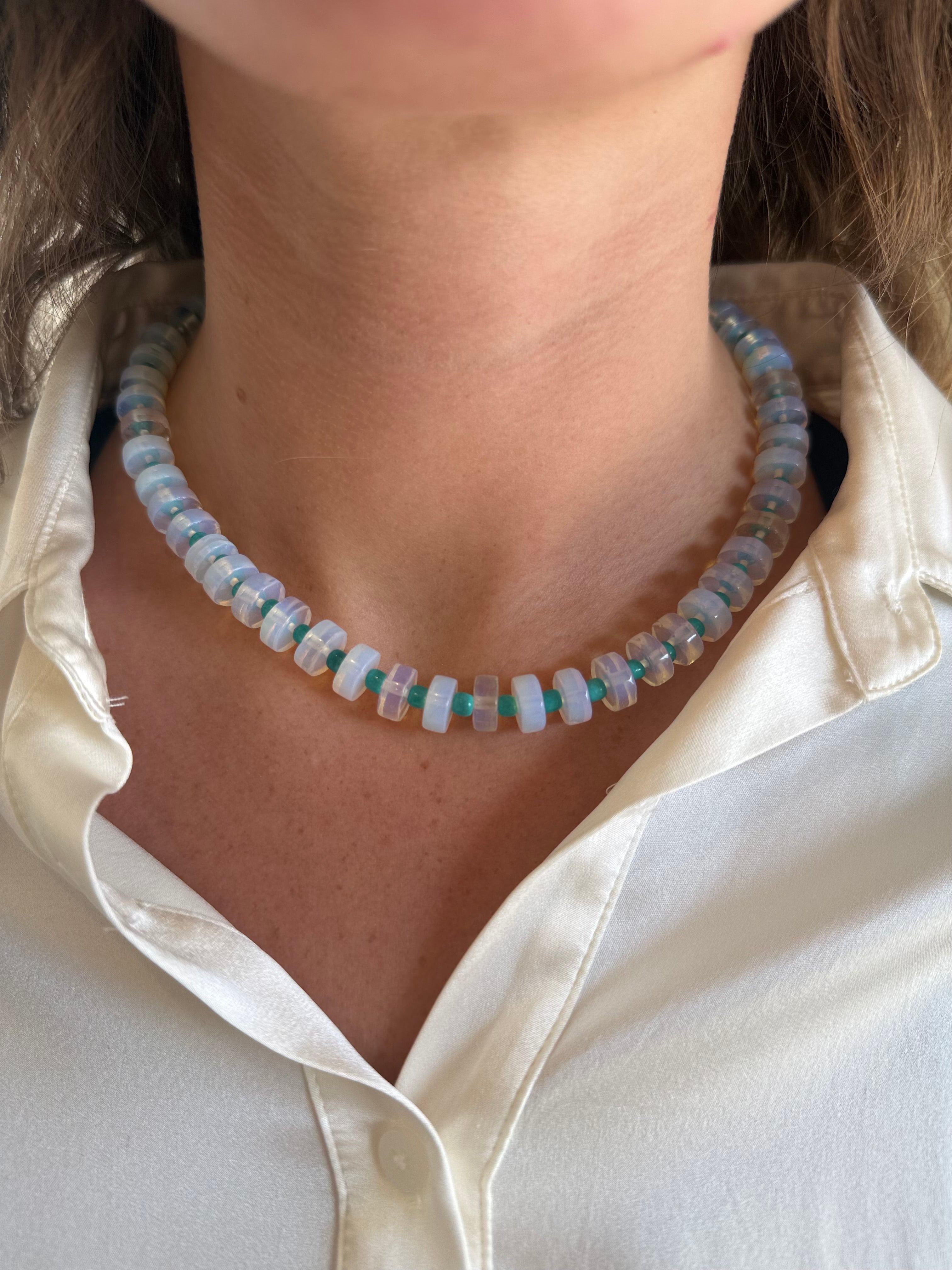 Chunky Candy Chip Opal & Turquoise Necklace