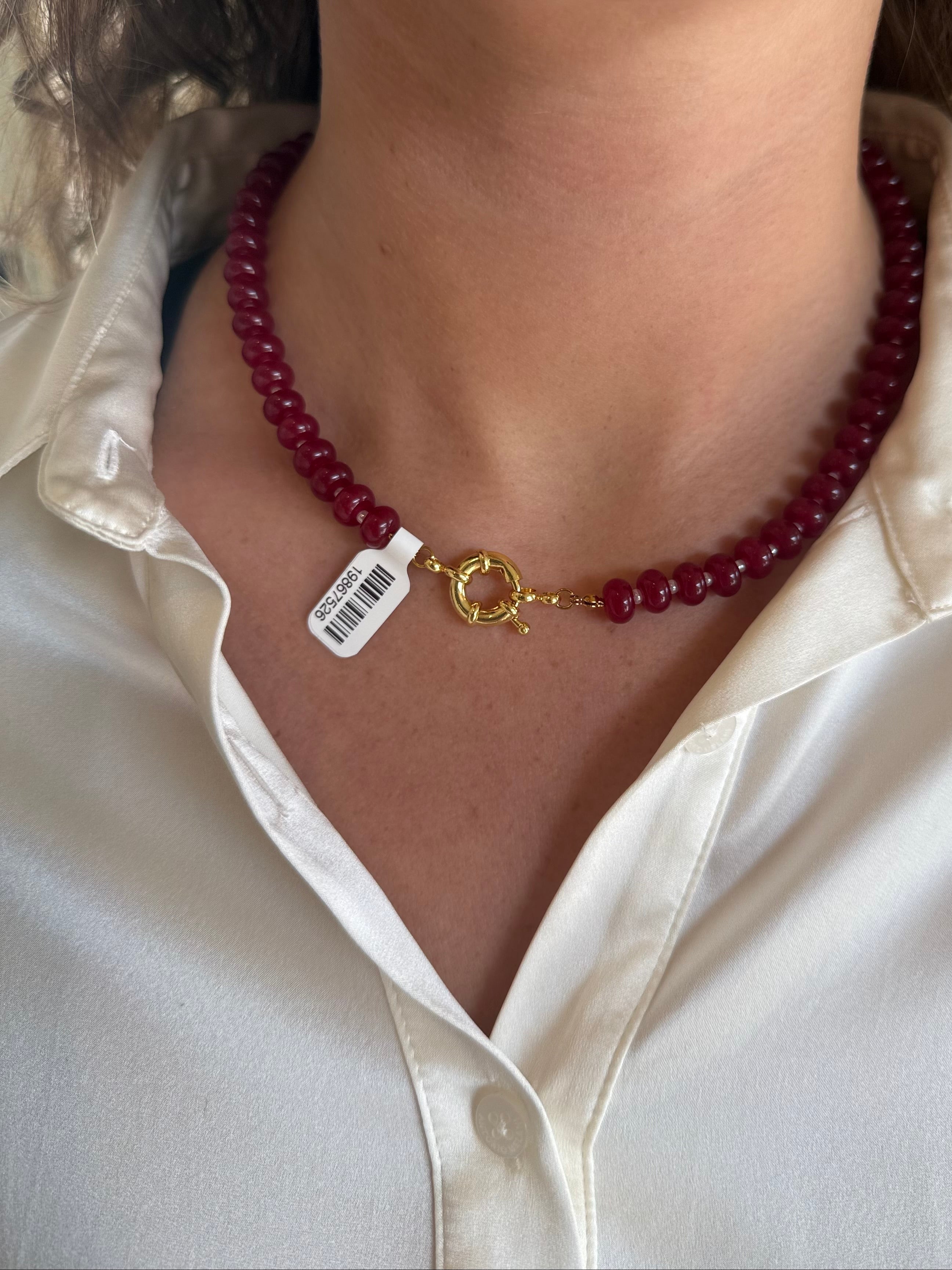 Deep Red Gemstone Necklace