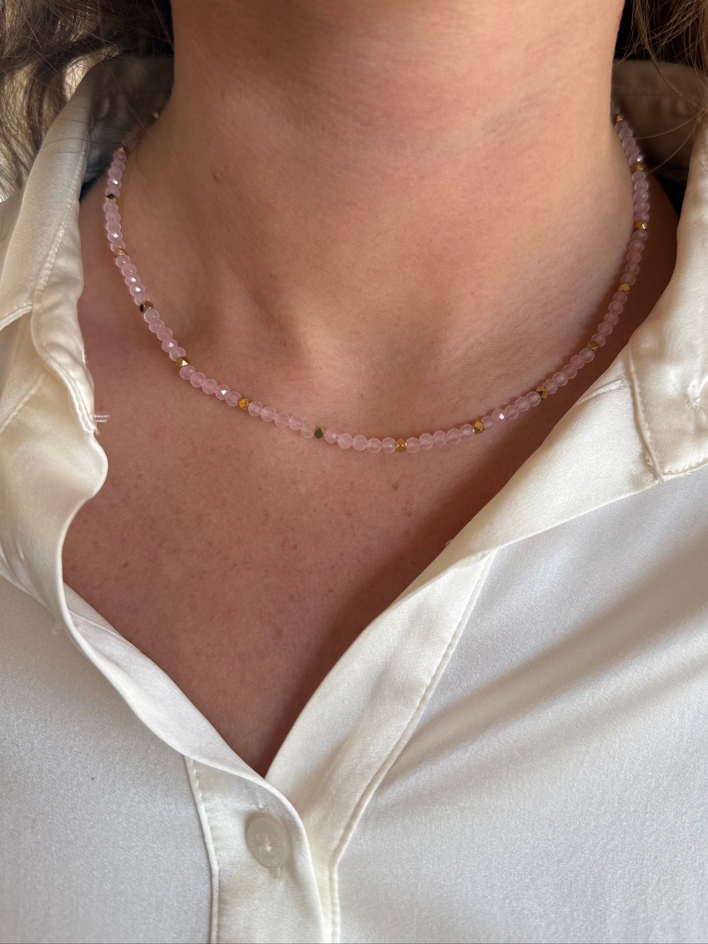 Rose Quartz Dainty Necklace