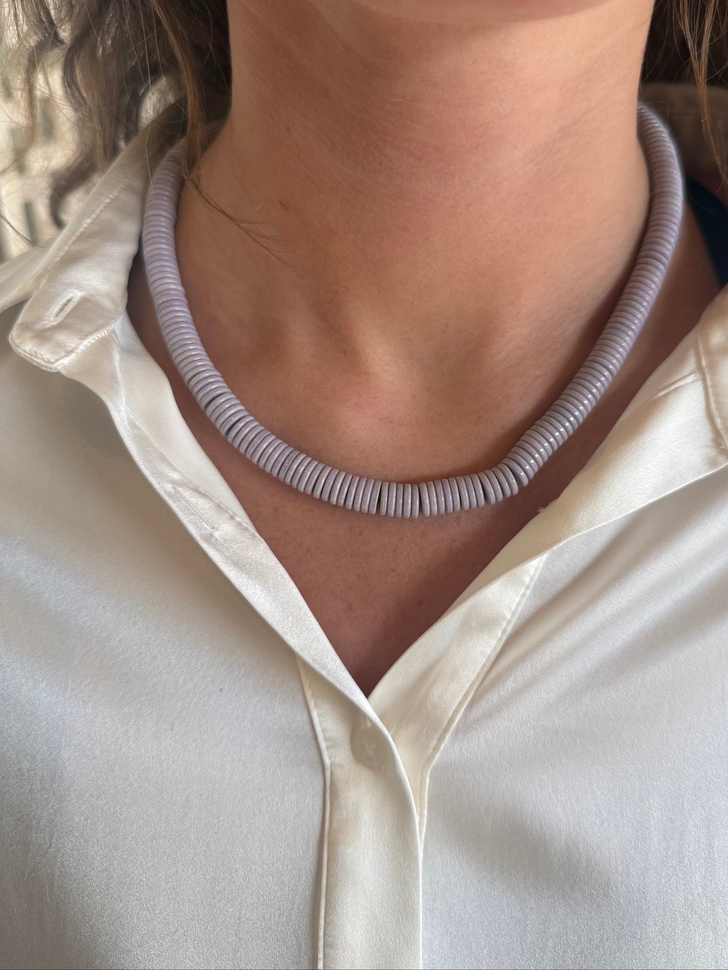 Muted Lavender Natural Shell Necklace