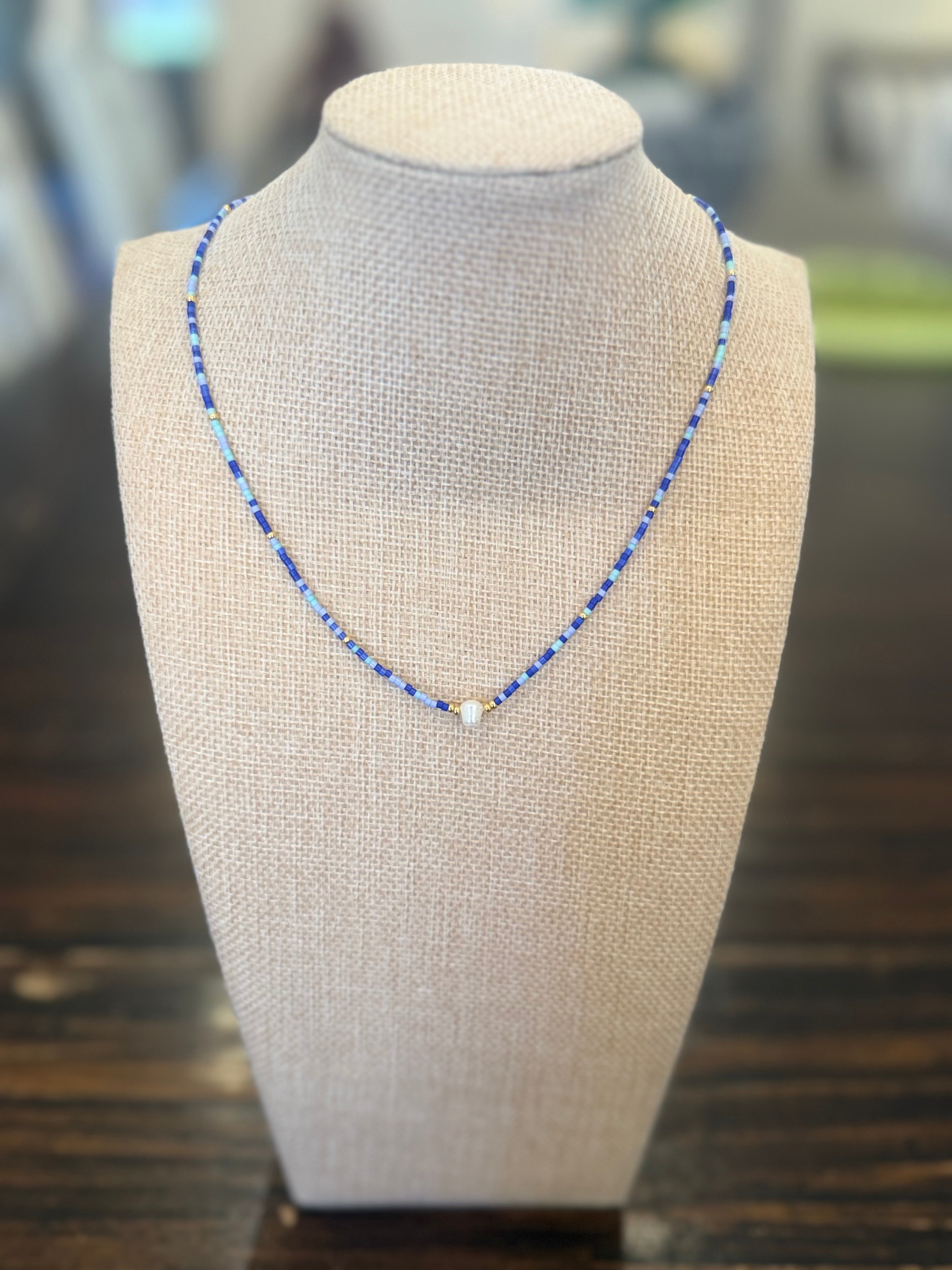 Shades of Blue Bitty Bauble Necklace