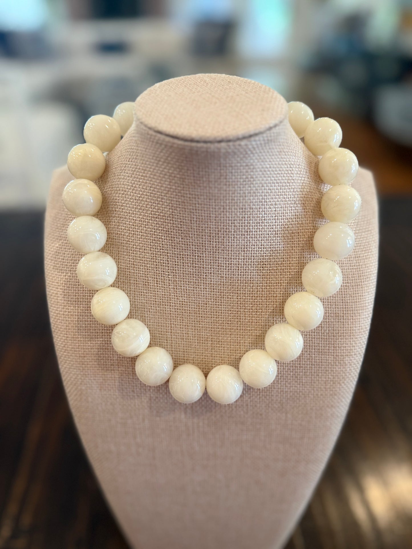 Chunky Neutral Cream Bubble Necklace