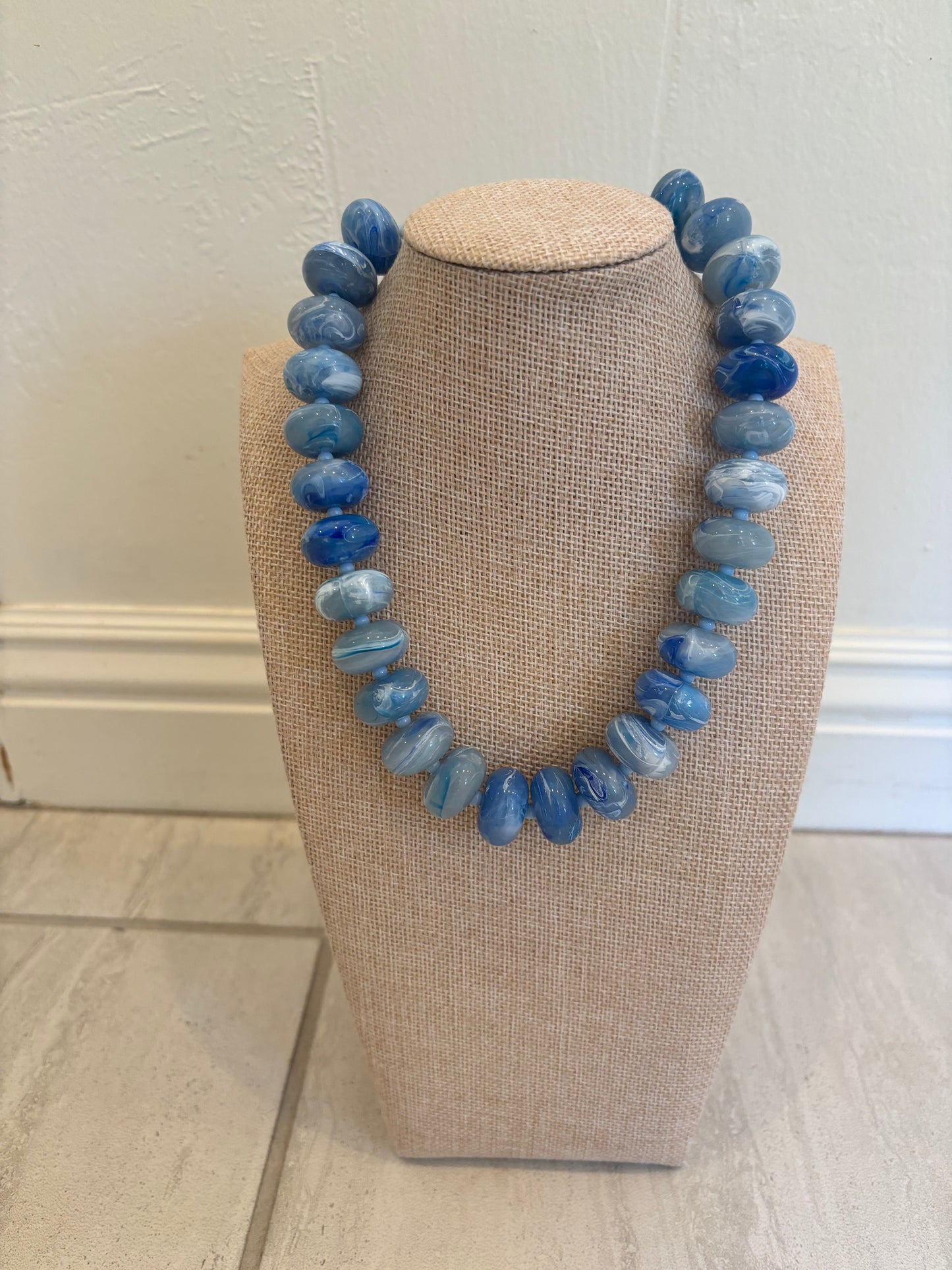 Chunky Sky Blue Halo Necklace