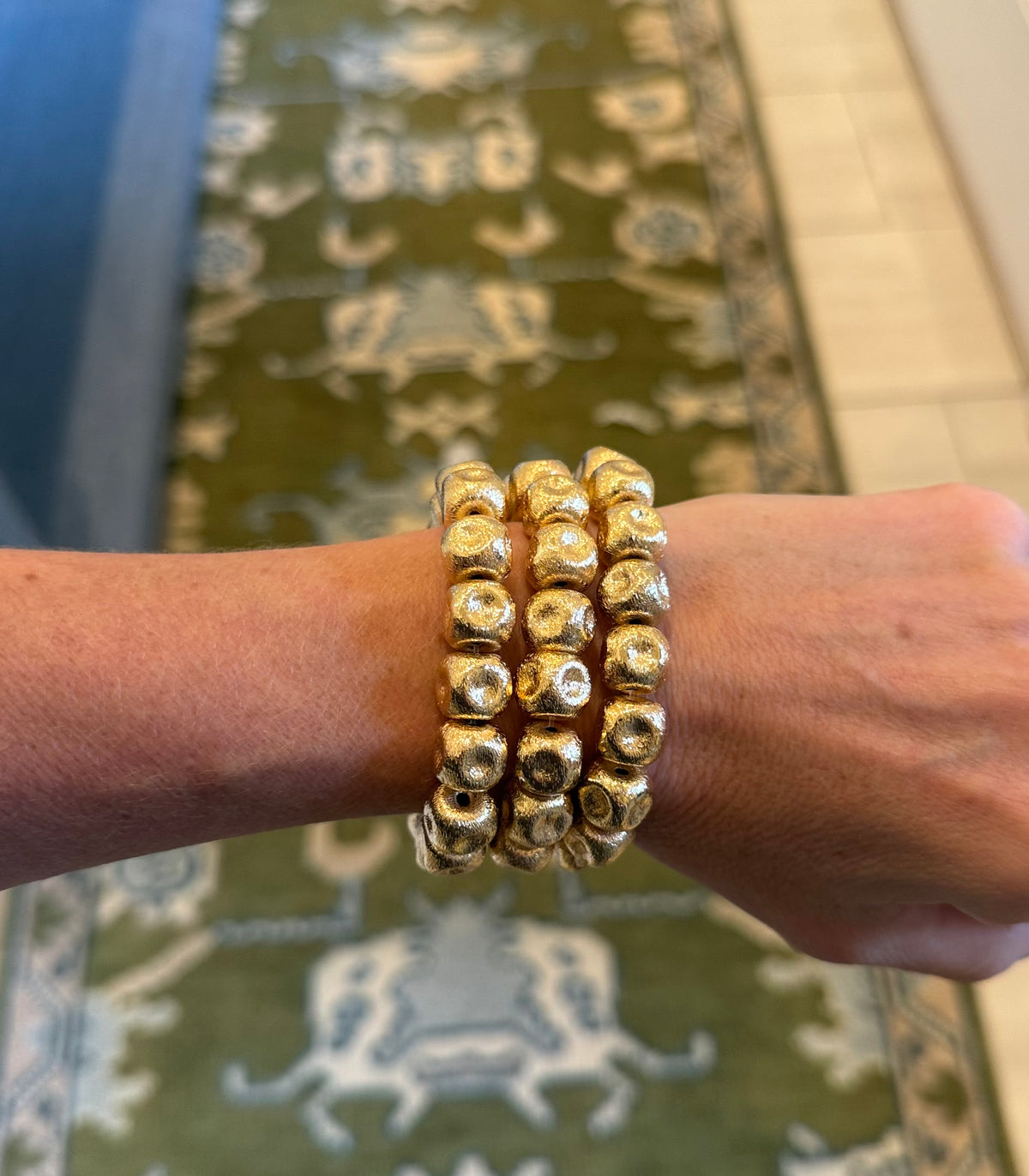 18K Gold Brushed Chunky Bracelet