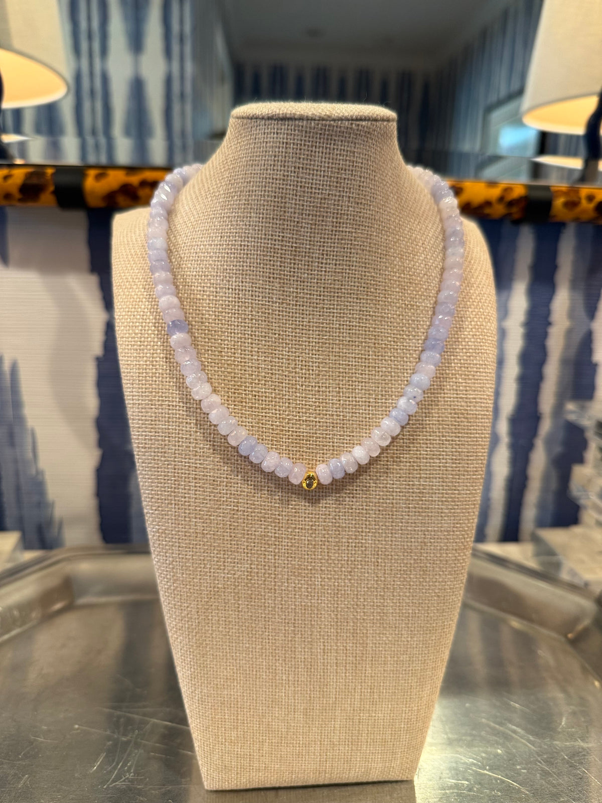 Faceted Lavender Gemstone Necklace with Bezel Pendant