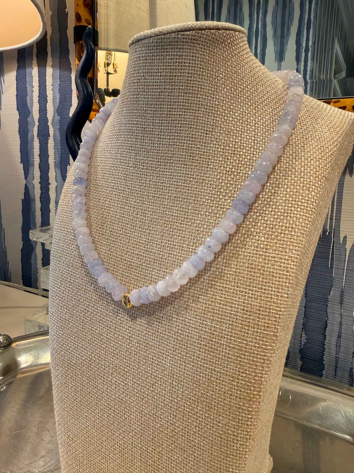 Faceted Lavender Gemstone Necklace with Bezel Pendant
