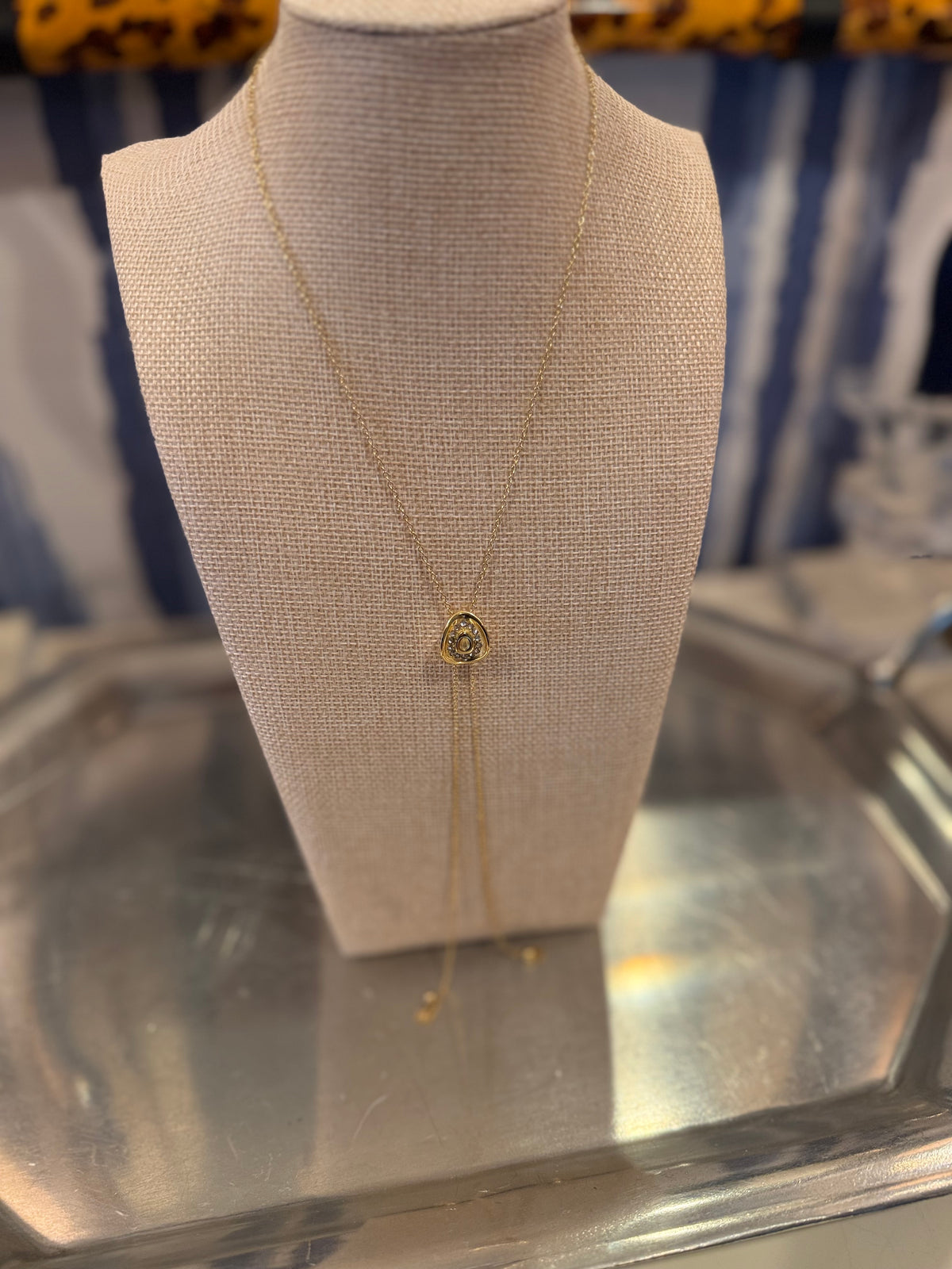 18K Gold Brushed Cowboy Hat Adjustable Bolo Necklace
