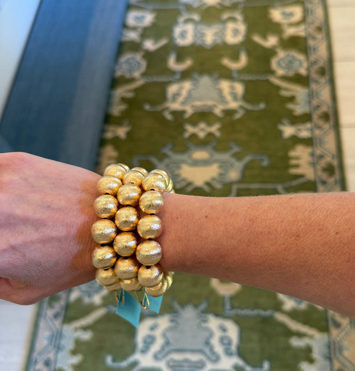 18K Gold Brushed X-Large Round Bracelet