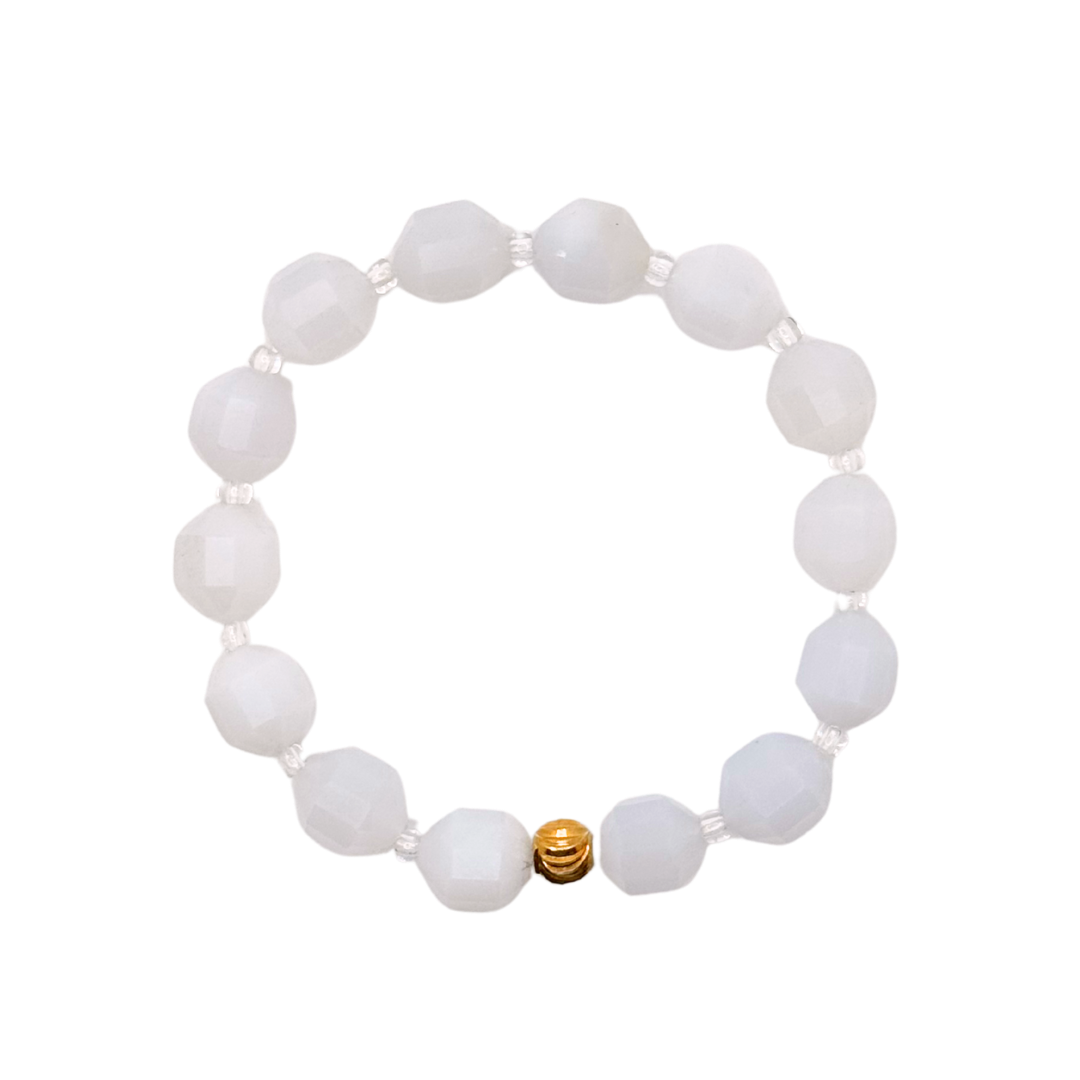 Ice White Crystal Cut Bracelet
