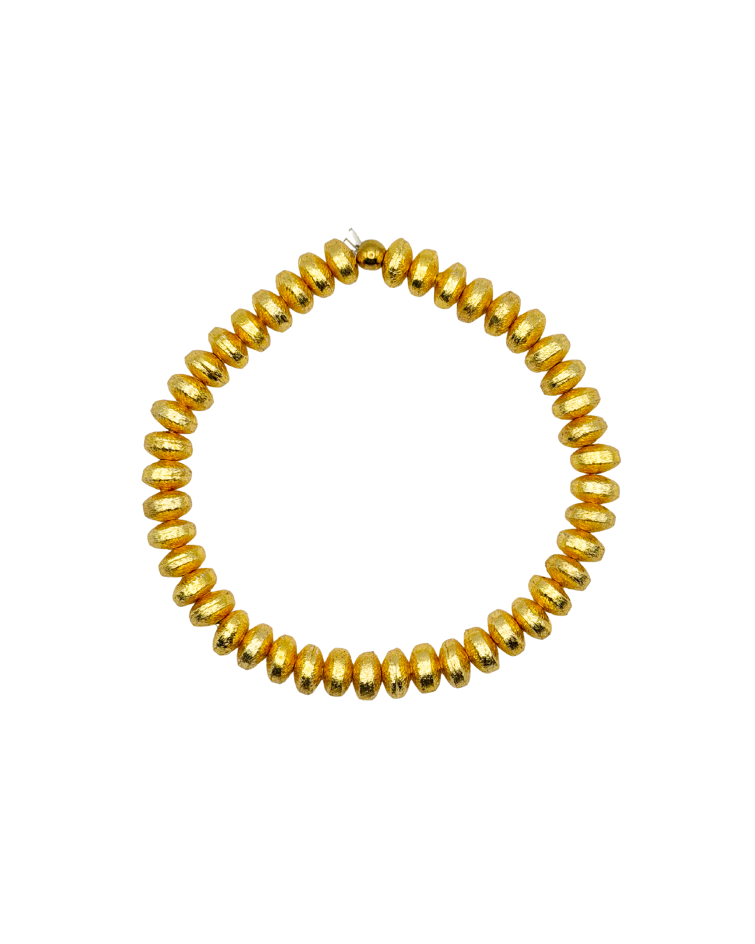 Large Gold Disc Bead Bracelet