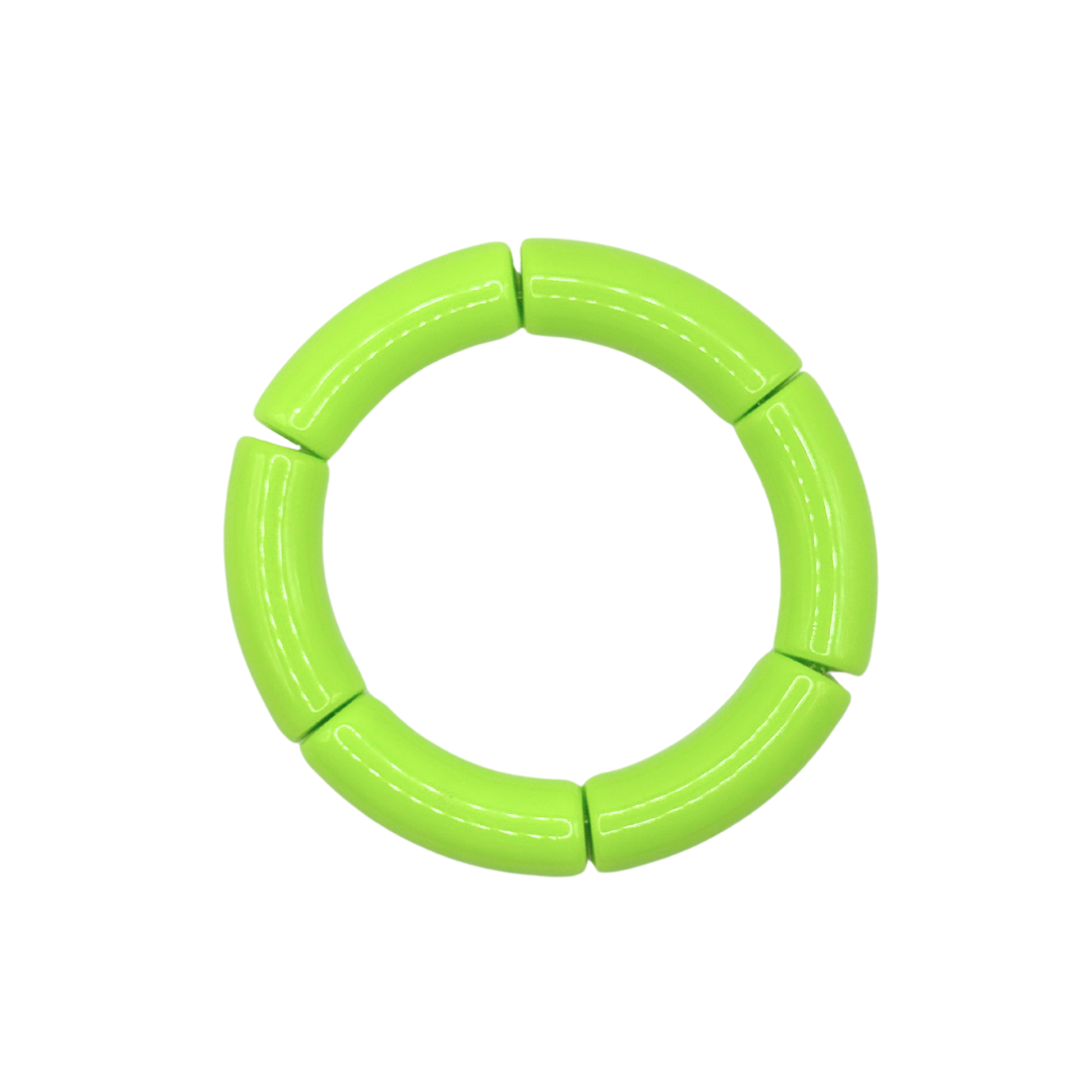 Lime Green Acrylic Bamboo Bracelet