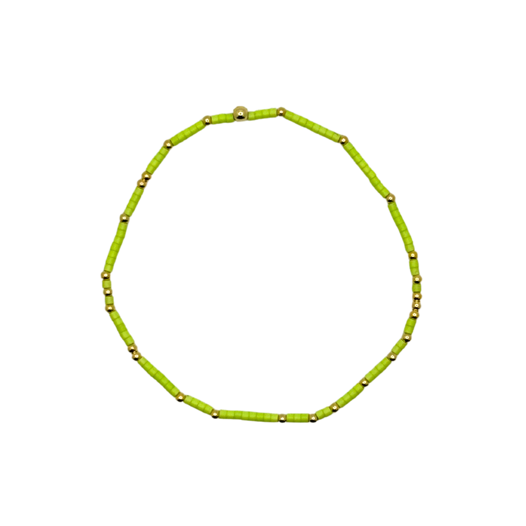 Lime Green Bitty Bauble Bracelet