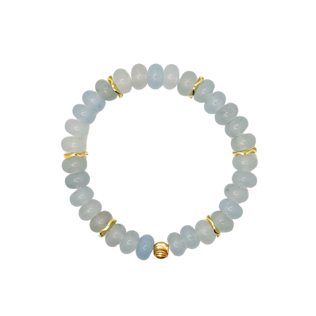 Mist Gemstone Bracelet with Gold Accents