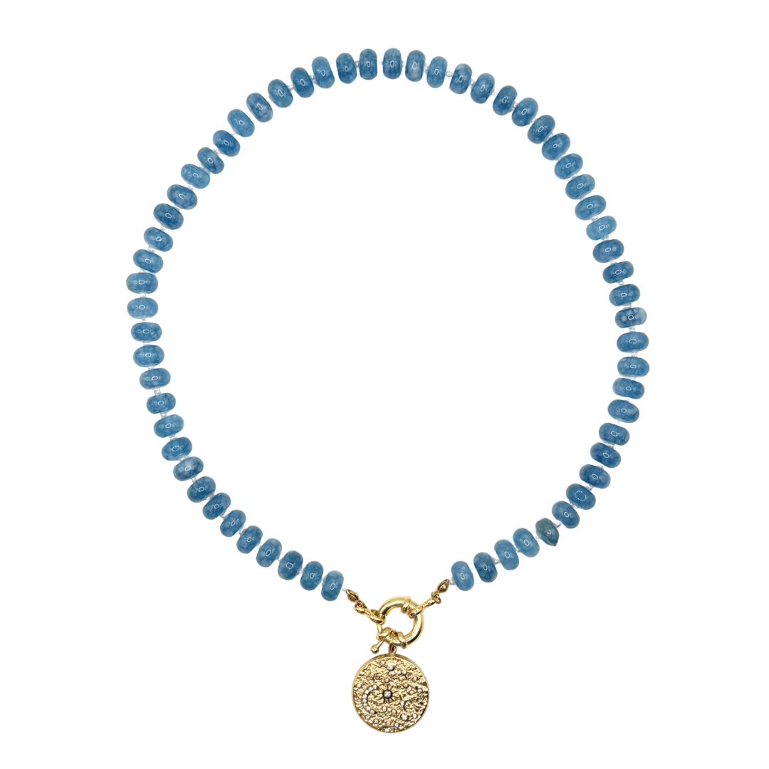 Moon & Stars Gemstone Pendent Necklace